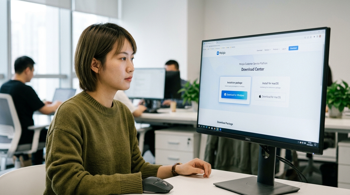 从美洽官网安全入口下载电脑版软件的示意图